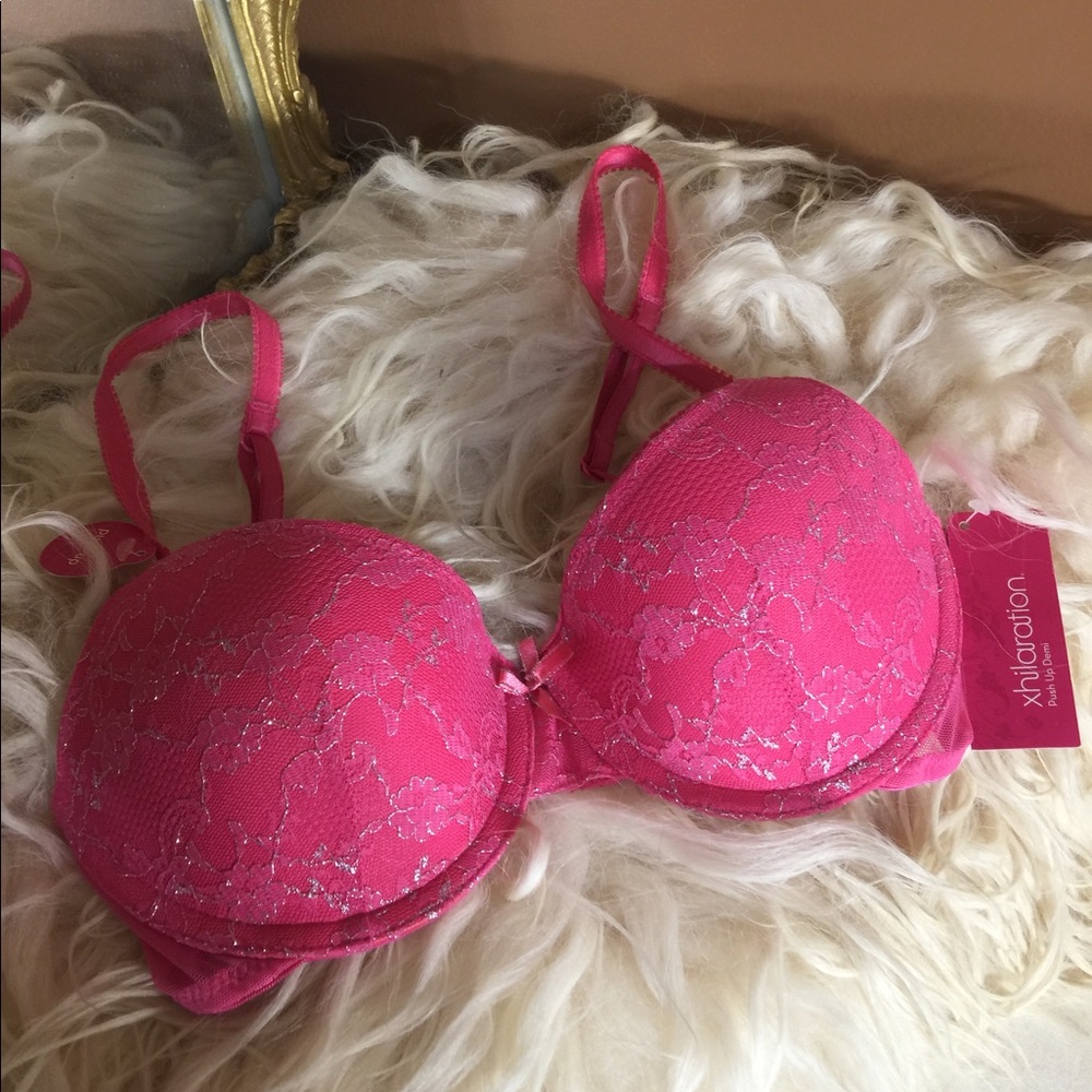 Xhilaration Pink Lace Push Up Bra 34C NWT